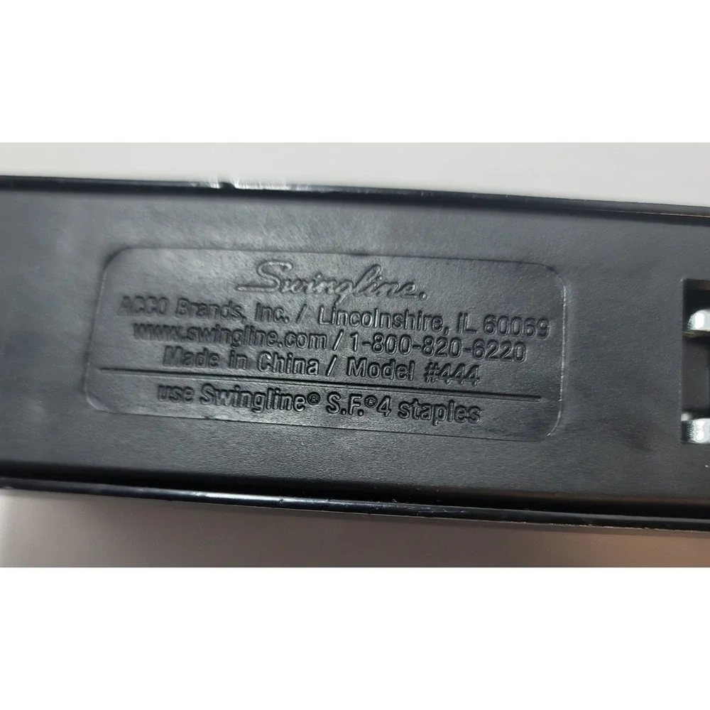 Vintage Swingline Black‎ No 444 Metal Desk Stapler Works Great